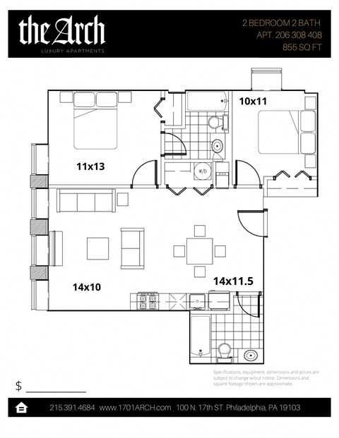 2 bedroom 1 bath floor plan